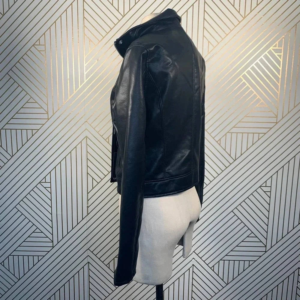 BLANKNYC Faux Leather Full Zip Moto‎ Jacket Black